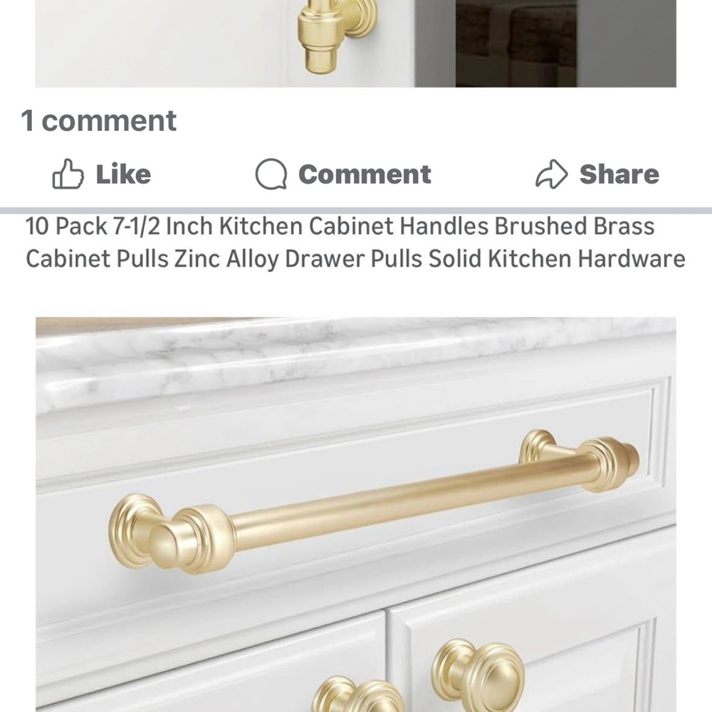 Brushed Brass Cabinet Handles box of 10 New